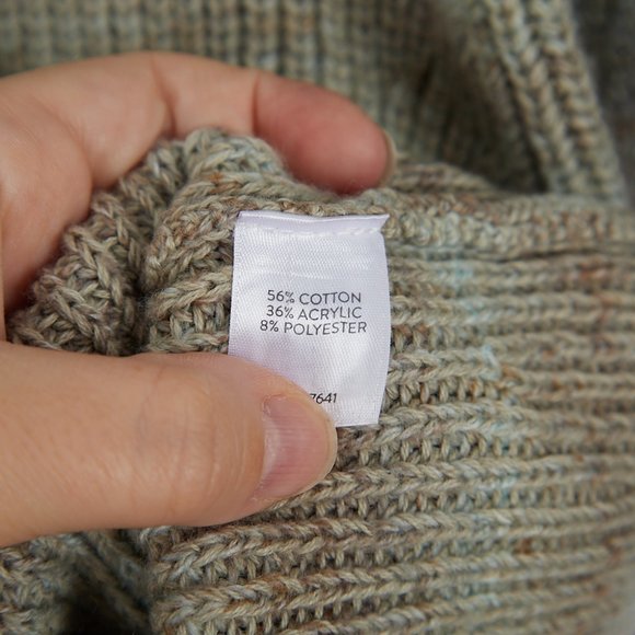 J Jill Green Brown Chunky Knit Sweater Women's XL Petite - Picture 6 of 7